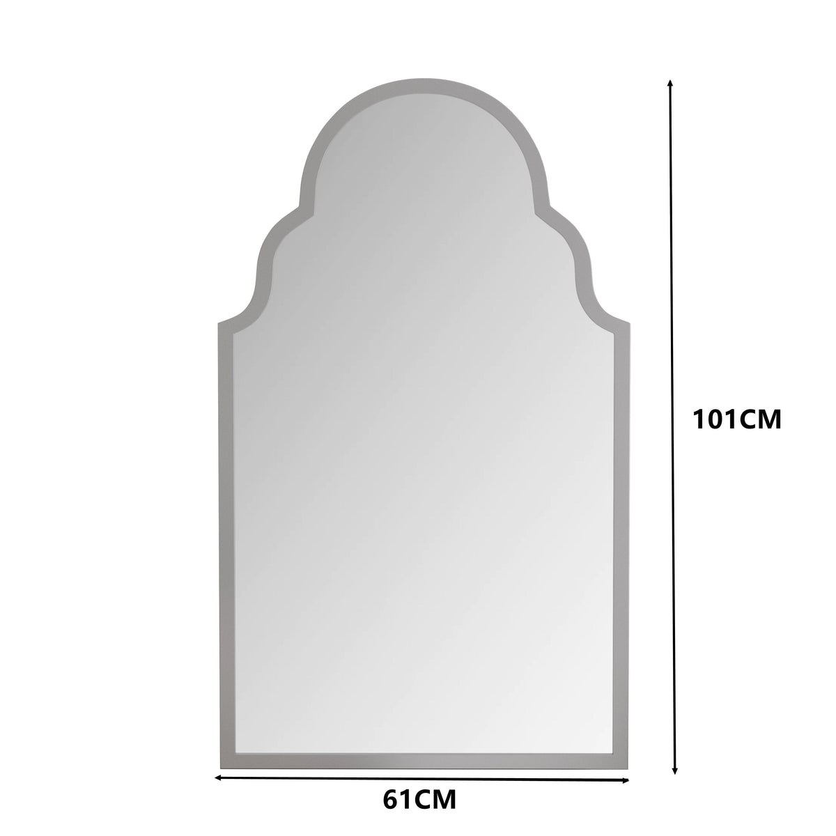 Rectangular Wall Mirror 61x101cm Silver Metal Frame