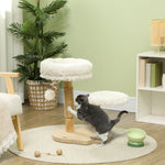 Cat Tree, Play Ball, Beds, Scratching Board, Pearwood White