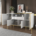 Sideboard, Chest of Drawers with 1 Drawer, High-Gloss White