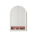 Arched Mirror Cabinet, Recessed/Wall Mount, Adjustable Shelves, White
