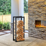 Firewood Stand, Rack, Holder 100kg Steel Black