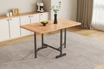 Extendable Dining Table 120x80 cm Foldable Modern Minimalist Natural Color
