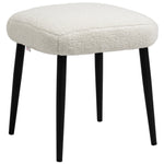 Footstool Square Dressing Stool, Steel Legs, Cashmere Look Cream