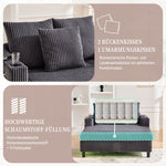 Chaise Lounge Chair, Soft Spacious w/ Cup Holders USB LED Lighting
