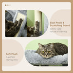Cat Tree, Sisal Posts, Scratching Board, Light Grey