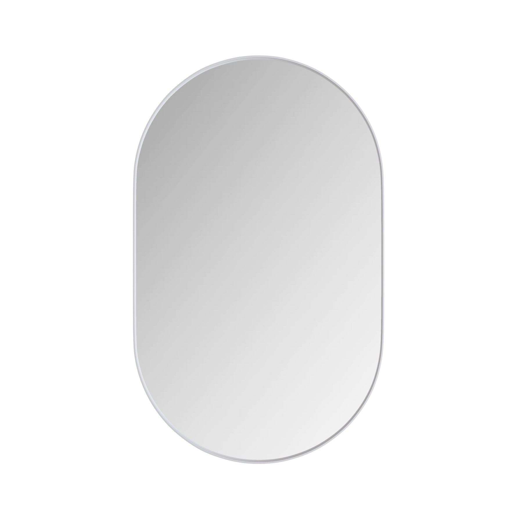 Stylish Oval Mirror Cabinet with Storage & Adjustable Shelves, White