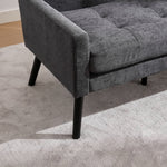 2-Piece Accent Armchair Set with High-Density Foam and Solid Wood Legs, Durable Fabric