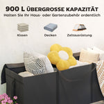 Garden Cushion Storage Bag, Waterproof UV-Resistant 600D Oxford, Black
