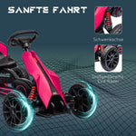 Go-Kart Children's Pedal Car with Adjustable Seat and Handbrake, Pink