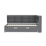 Sofa Bed with USB Socket & Storage, Solid Wood, Gray