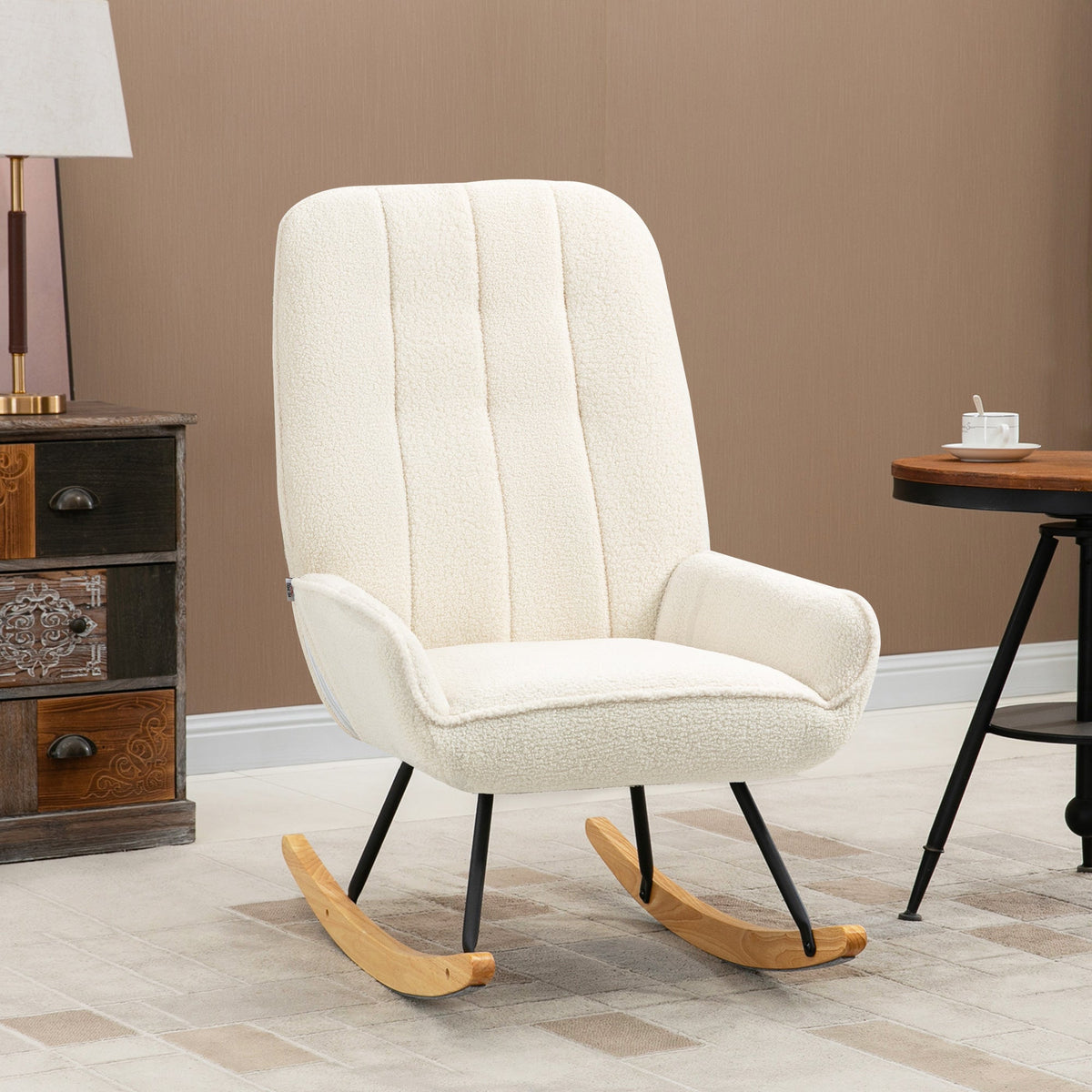Rocking Chair, Swing Chair with Sherpa Fleece, 150 kg, Comfortable