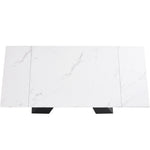 Extendable Dining Table Telescopic 99-159cm Space-Saving Pedestal Legs - White