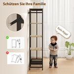 Coat Rack, Clothes Rail Shoe Rack Storage, Oak