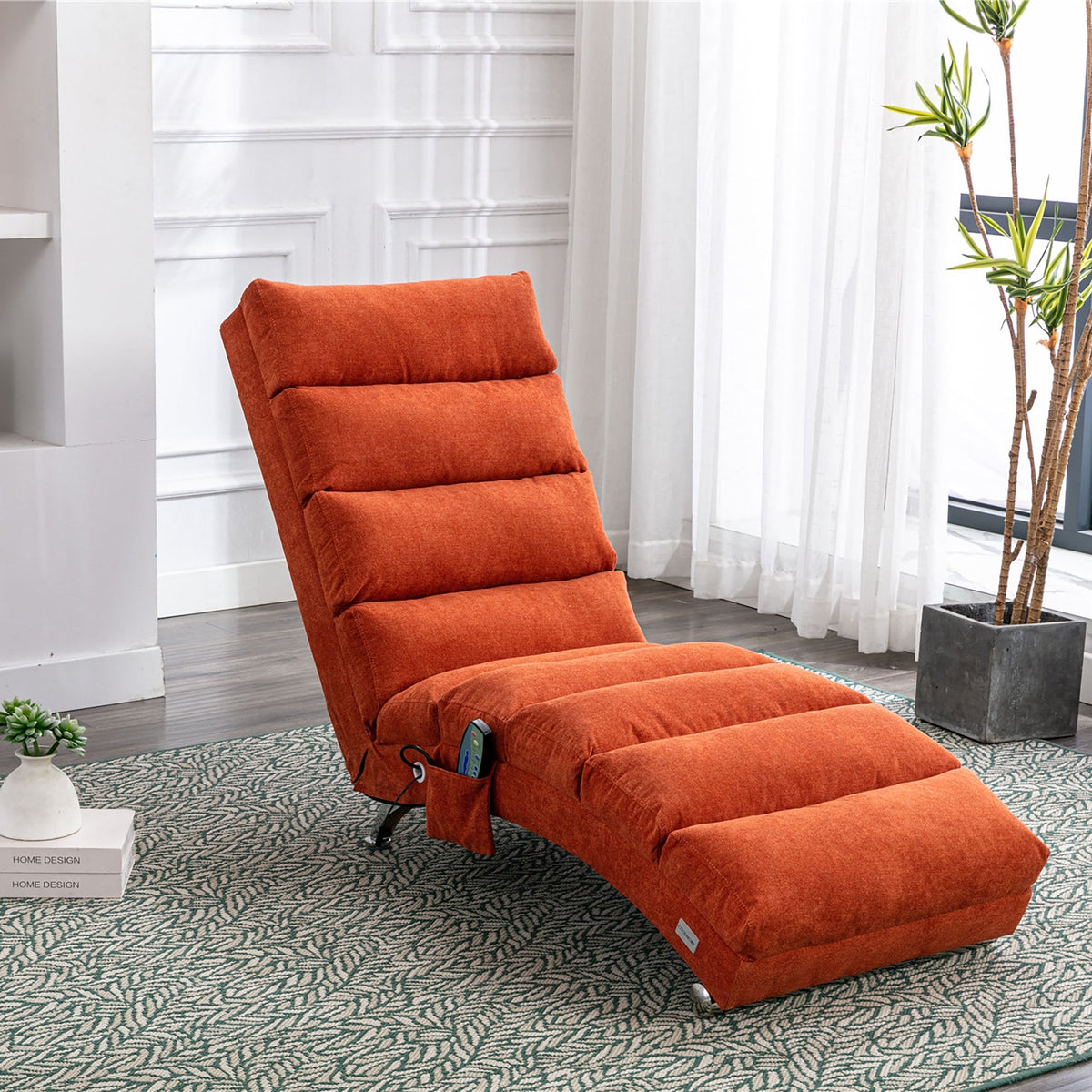 Relaxation Lounger with Full Body Support and Vibration Function, Bagcloth