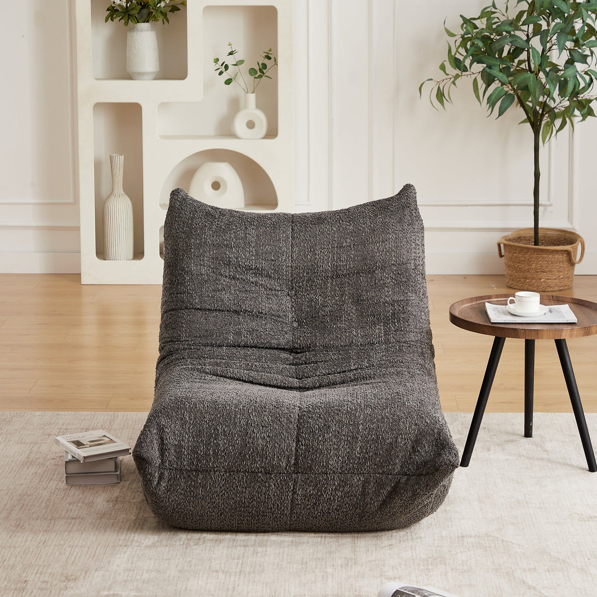 Togo Style Floor Lounge Chair Memory Foam - Chenille