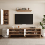 Wall Unit, Highboard Cabinets Shelf, White Wood