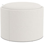 Ottoman Round Stool with Storage & Folding Lid, Cream Linen Look