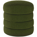Stool, Round, Teddy Fleece, Green