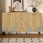 Storage Cabinet 4 Doors 4 Drawers 160x36x94cm - Modern Wood