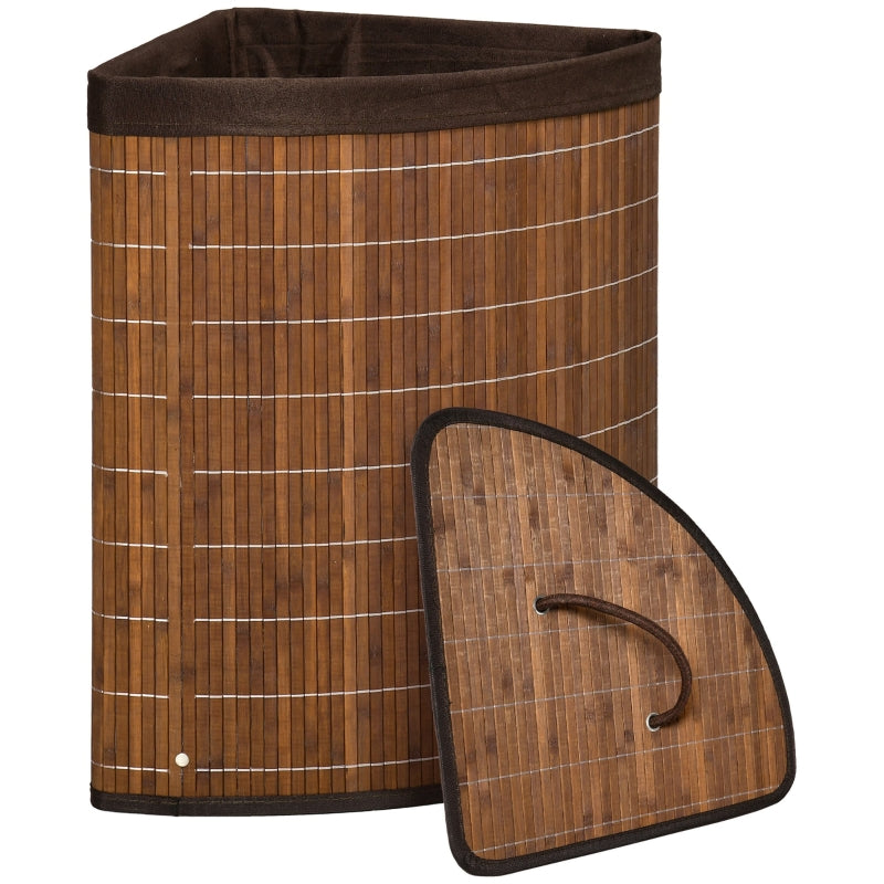 Laundry Basket, 55L Capacity with Removable Lid, Brown