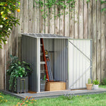 Steel Garden Shed Lockable Cabinet Pent Roof 100x103x160cm, Grey