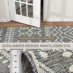 Rug Flat Weave Washable Anti-Slip Boho, Grey