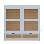 Cabinet with wicker doors on a white background
