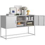 Metal Accent Cabinet Sideboard Buffet Storage 120x40x75cm - White