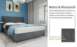 Modern Minimalist Upholstered Bed, 160x200 cm, High-Profile Storage with Gas Lift, Grey