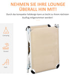 Garden Lounger 5-Way Adjustable Foldable Ergonomic, Aluminum Mesh Fabric Beige