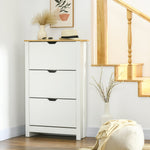 Shoe Cabinet Rack 3 Flaps 18 Pairs, Space-Saving, White Natural