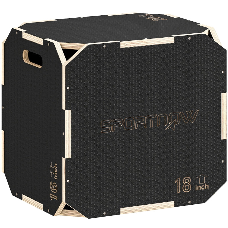 Jumping Box Smooth Corners Height Adjustable - Plywood Black