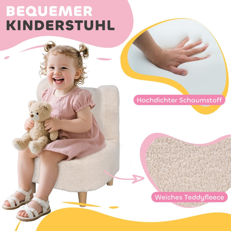 Children's Armchair, Bear Ears, Foam, Beige