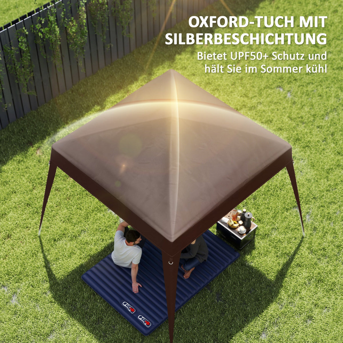 Gazebo Replacement Roof 3x3m, Water-Repellent, Stable, Coffee
