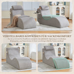 Modern Leisure Chair with Ergonomic Design and Side Pocket, Light Grey