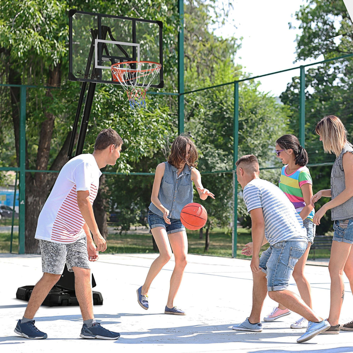 Basketball Stand, Height-Adjustable Rollable, Steel