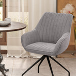 Swivel Lounge Chair, Armrests Metal Legs, Dark Grey Velvet