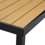 Garden Table Dining Aluminium 8-Person 190x90cm Easy-Care Natural & Black