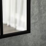 Wall Mirror Window Mirror, Decorative 70x50cm Hanging, Black Metal Frame