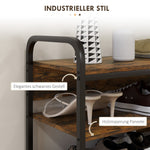 Shoe Rack 4 Levels, Max 11 Pairs, Rustic Brown