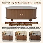 Coffee Table, 100 x 50 x 40 cm, Storage with Sliding Doors, Walnut