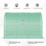 Greenhouse, Shelves Windows Winter-Proof Steel, Green