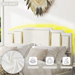Double Bed 160x200cm with USB, LED & 4 Drawers, Dark Gray Linen