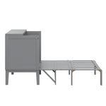 Wall Bed, 90x200 cm, Slatted Frame, Grey