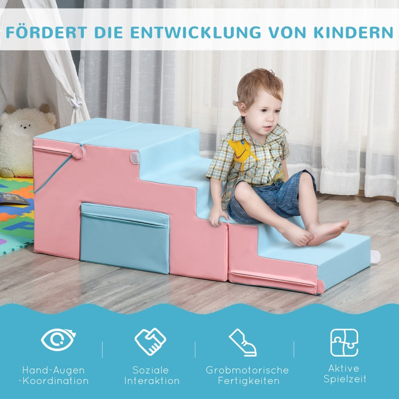 Climbing and Sliding Toy, Motor Skills, Artificial Leather, Pink + Blue