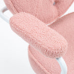 Office Chair, Ergonomic Desk with Rocking and Swivel, Pink Teddy Fleece