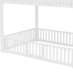 Bunk Bed with Storage Ladder and LED, 140x200cm, White