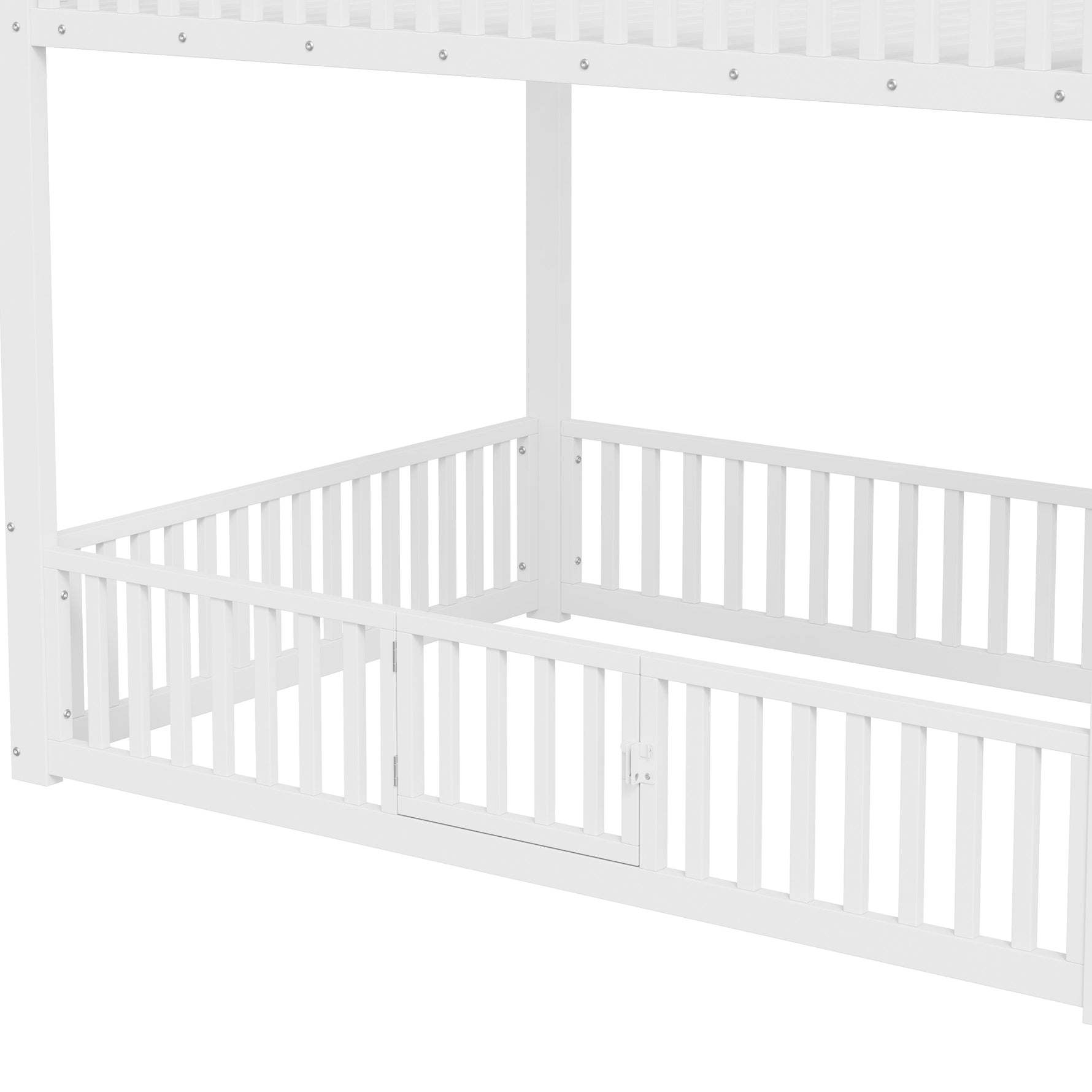 Bunk Bed with Storage Ladder and LED, 140x200cm, White