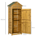 Garden Shed/Cabinet, Weatherproof 2 Doors 2 Shelves 79x49x191.5cm, Natural Wood