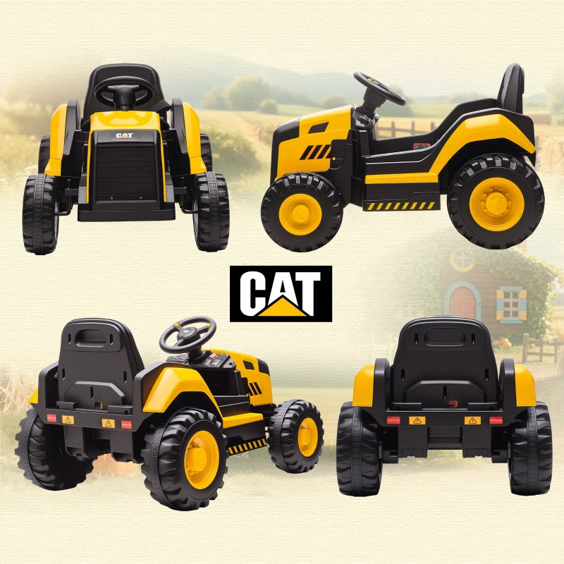 Children's Ride-On Construction Vehicle with Remote Control and Bluetooth, Yellow